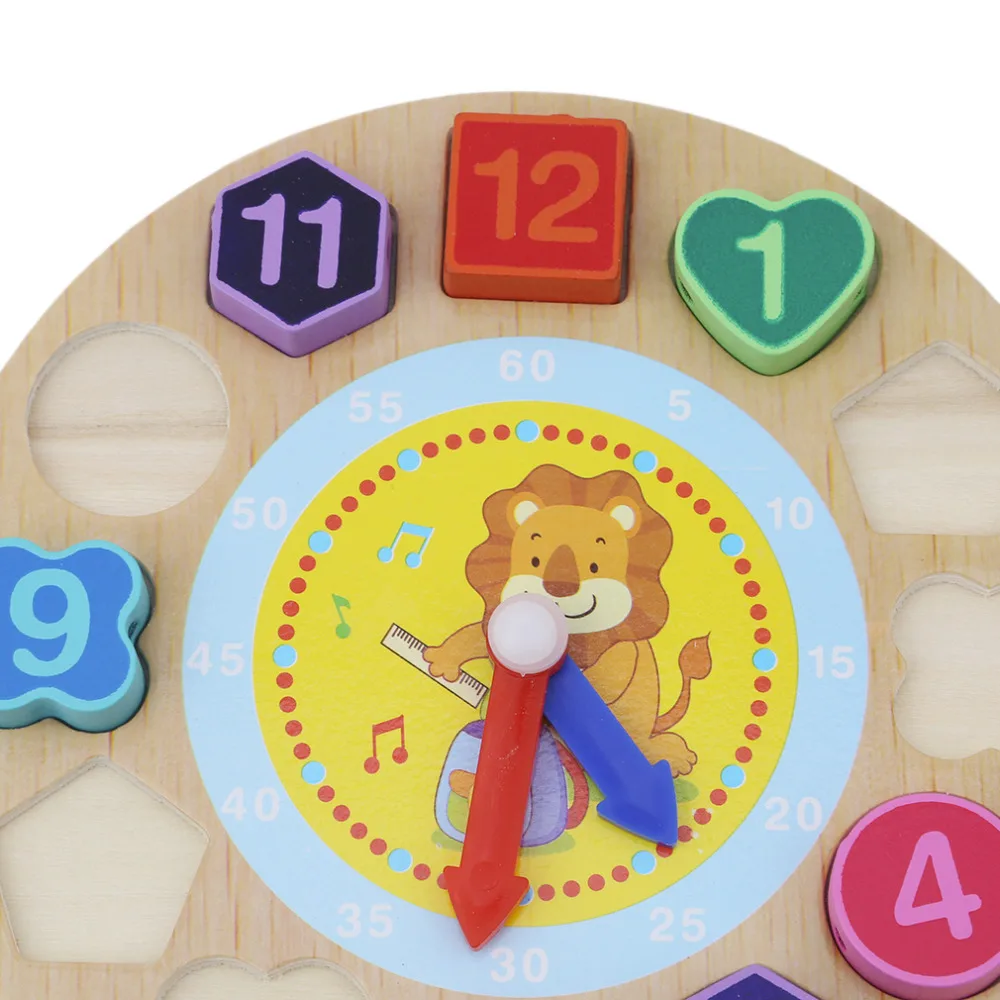 

New Digital Clock Geometry Blocks Children Wooden Toy Blocks Classic Boy Toys Learning Educational Fun Kids Gifts