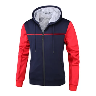 w18-Dark Blue Зимние Повседневные мужские толстовки, свитшоты, куртки, пальто, Мужская толстовка, теплая Толстая флисовая куртка, Мужская ветровка в стиле пэчворк, новая одежда - Цвет: w18-Dark Blue