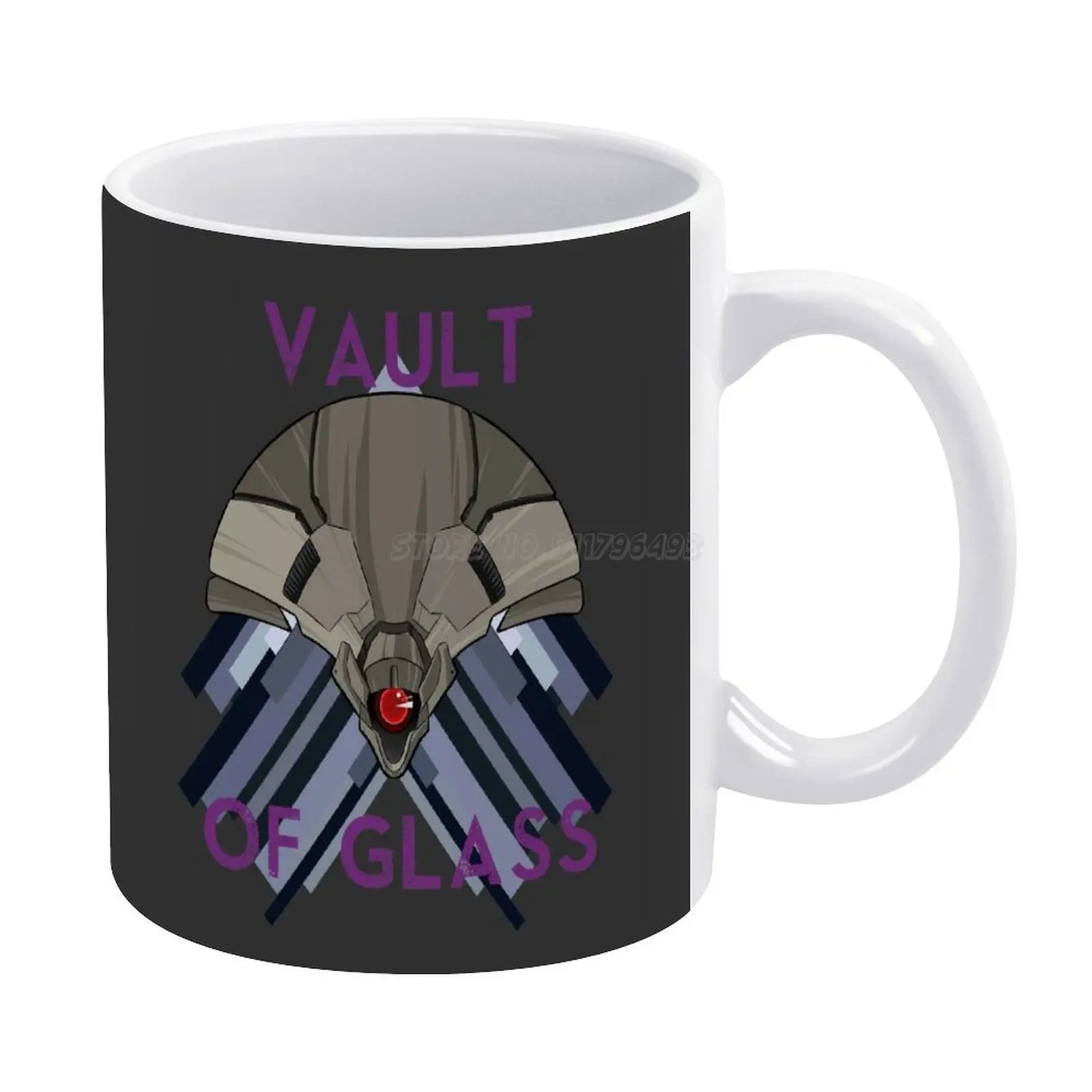 Белая стеклянная кружка винтажная новинка унисекс размера Destiny of Glass Nerdy Vector Goblin Vex