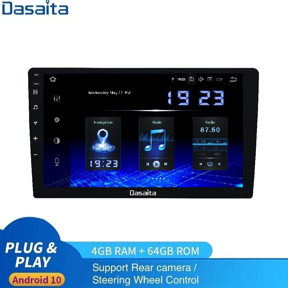 Автомобильная магнитола Dasaita универсальная стерео система 9 дюймов на Android 10 0 1 Din