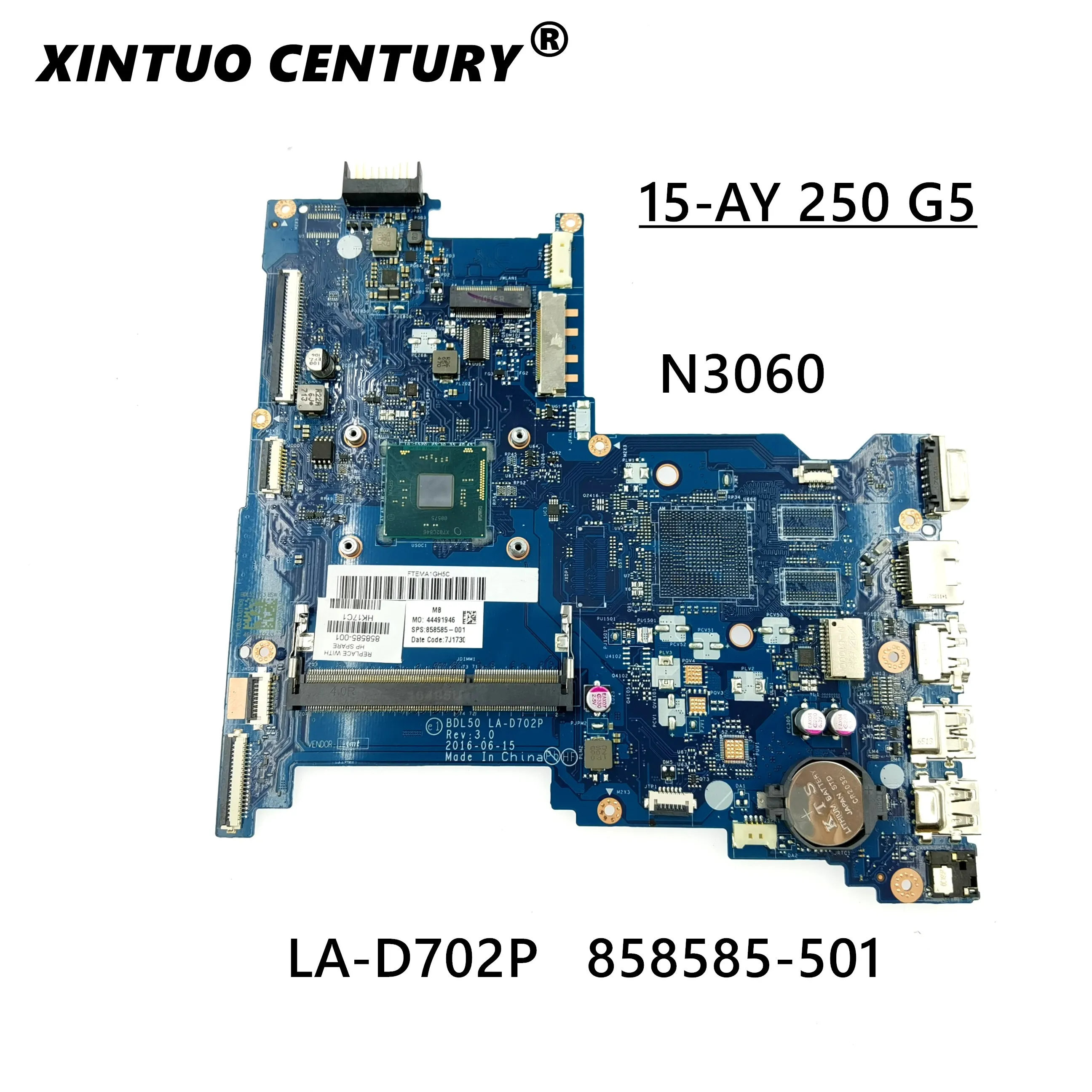 

FOR HP 250 256 G5 Series 858585-601 858585-001 BDL50 LA-D702P UMA N3060 Laptop Motherboard Mainboard Tested & working perfect