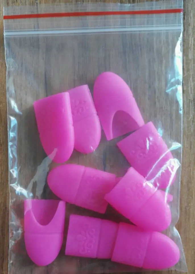 rose red 10 шт дизайн ногтей замачивающийся колпачок силиконовый УФ гель лак для снятия лака очищающий обезжиривающий зажим многоразовые обертывания резиновые маникюрные инструменты - Цвет: rose red