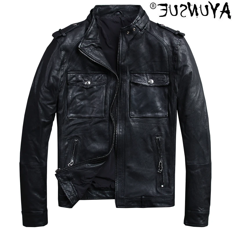 

Men's jacket, sheepskin coat, motorcycle, fireman style, 2916, kj1229