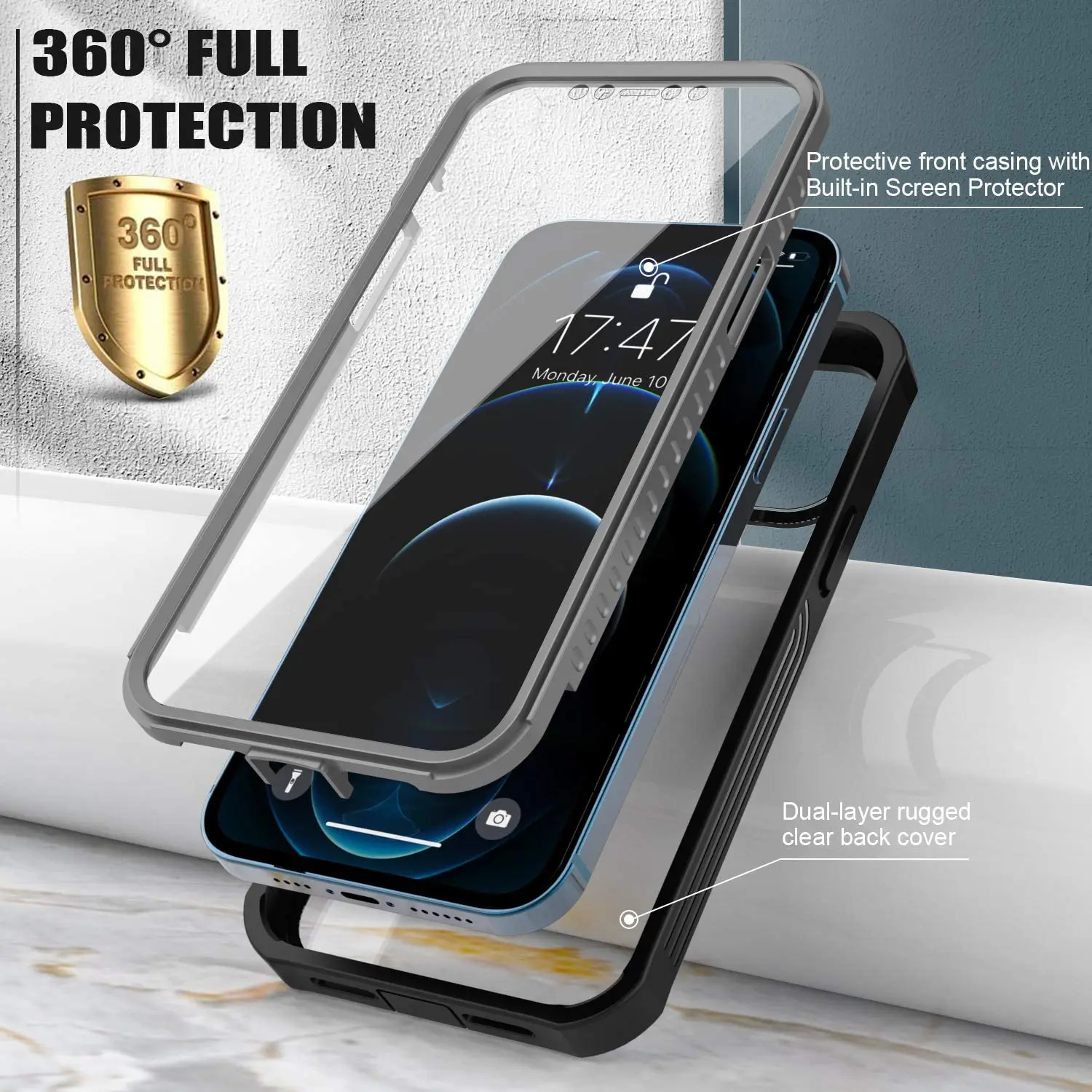 

360 Heavy Duty Full Body Case For iPhone 12 11 Pro Xs XR 6 6S 7 8 Plus SE2 Shockproof Bumper Cover For iPhone 12 Pro Max 12Mini