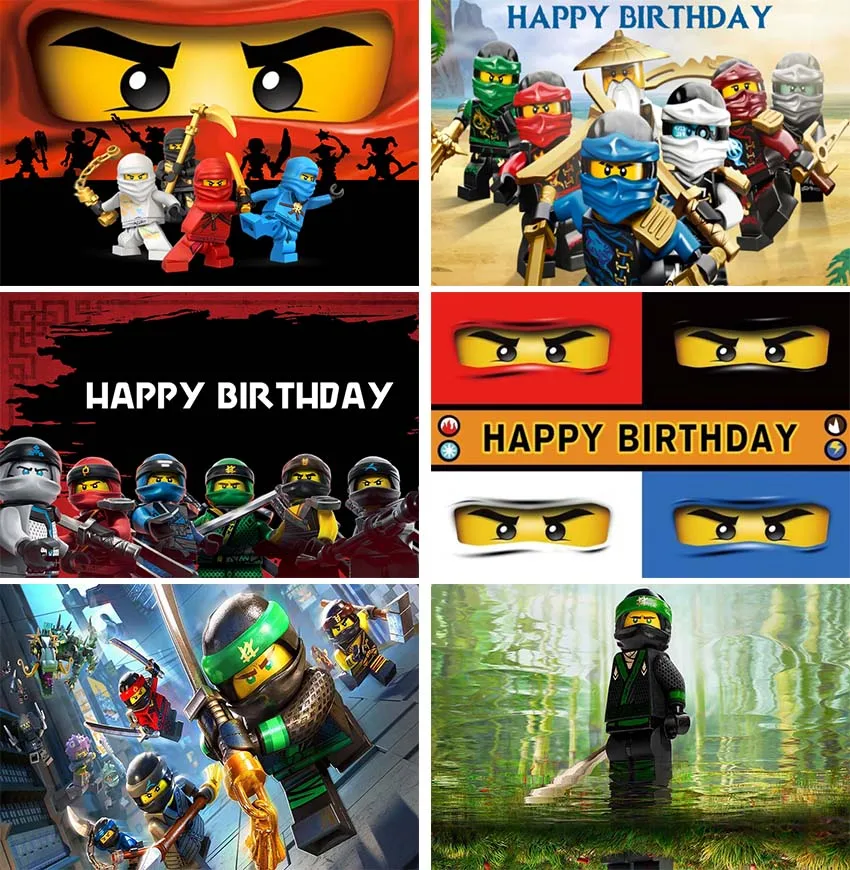 

Ninja Photography Backdrop Boys Happy Birthday Party Custom Photo Background Booths Studio Props Cake Zone Decoration Banner