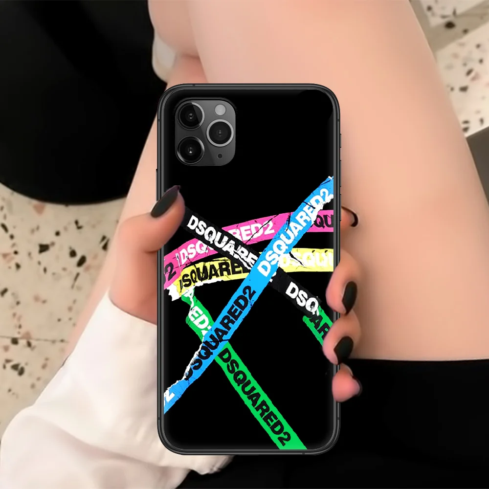 

Italy Fashion Brand D2 Phone Case For Iphone 5 6 7 8 S SE Plus X XS XR 11 12 Mini Pro Max 2020 Black black Coque 3D Prime