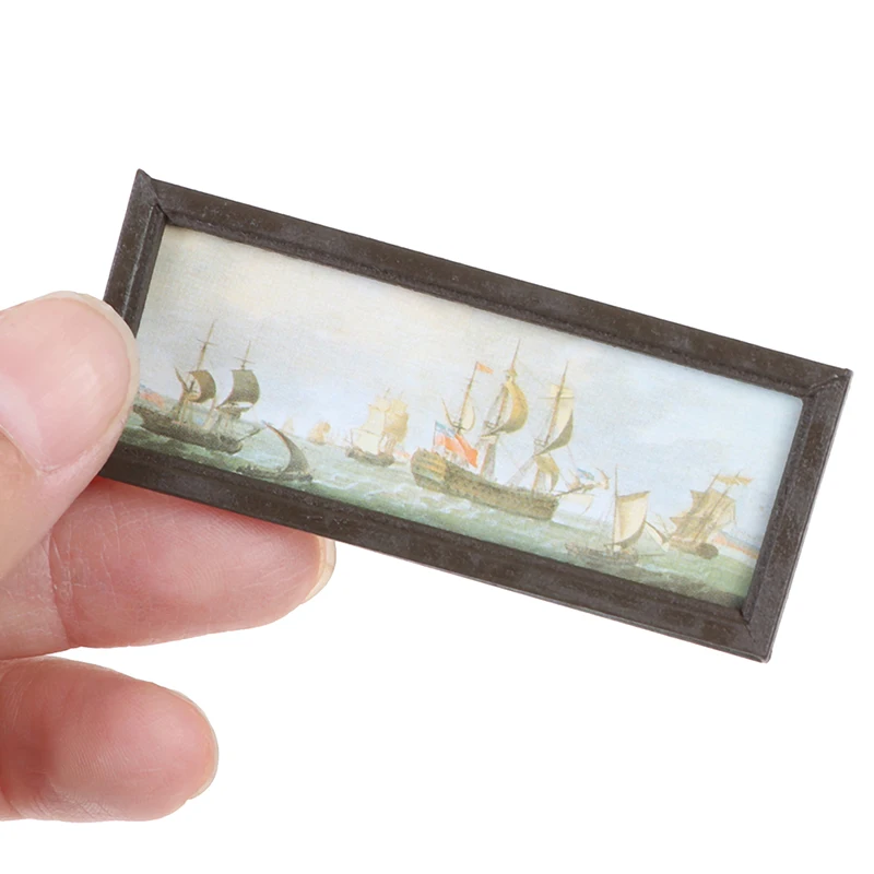 1:12 Dollhouse Miniature Picture in Photo Frame Mural Wall Paintings Decoration |