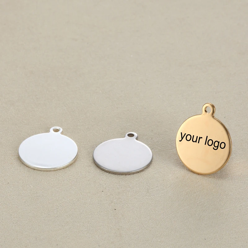 

Blank 12mm Round Custom Tag Stainless Steel Charms Engrave your own logo