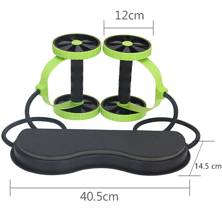 

Abdominal Trainers Roller Exercise Equipment Ab Wheel Double Roller with Resistance Bands Waist Slimming Trainer Home Gym
