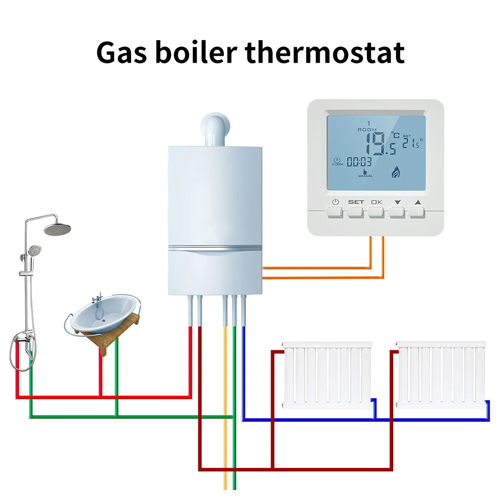 Настенный термостат для газового котла контроллер температуры воды