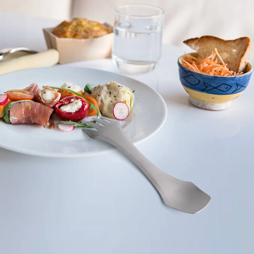 2-в-1 комбинированных ложек и вилок Титан Ложка Вилка для пикника путешествий