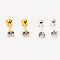 10pairslot wholesale fashion zircon screw back earring 925 sterling silver internally thread stud earring