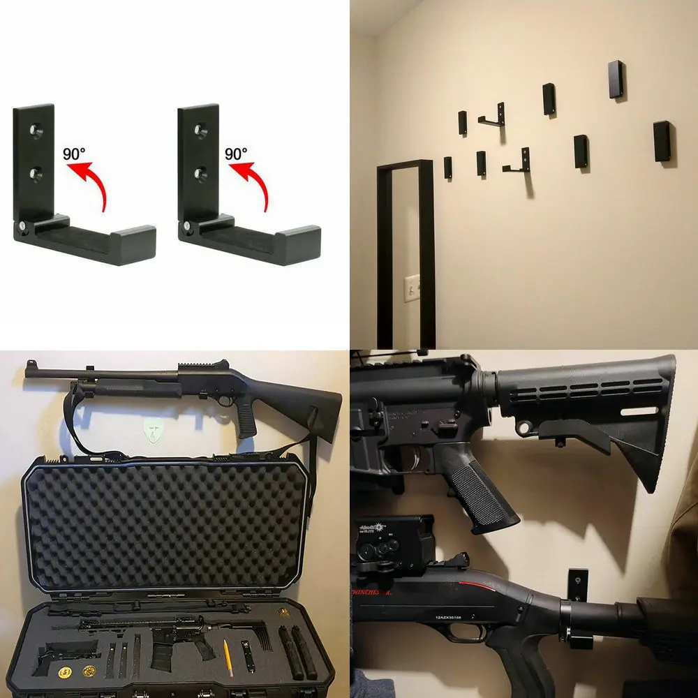 

Gun Rack Wall Mount-Folding Hooks Hangers Scratchproof with Soft Padding -Excellent for Indoor Hanging, or Storing Any Slingshot