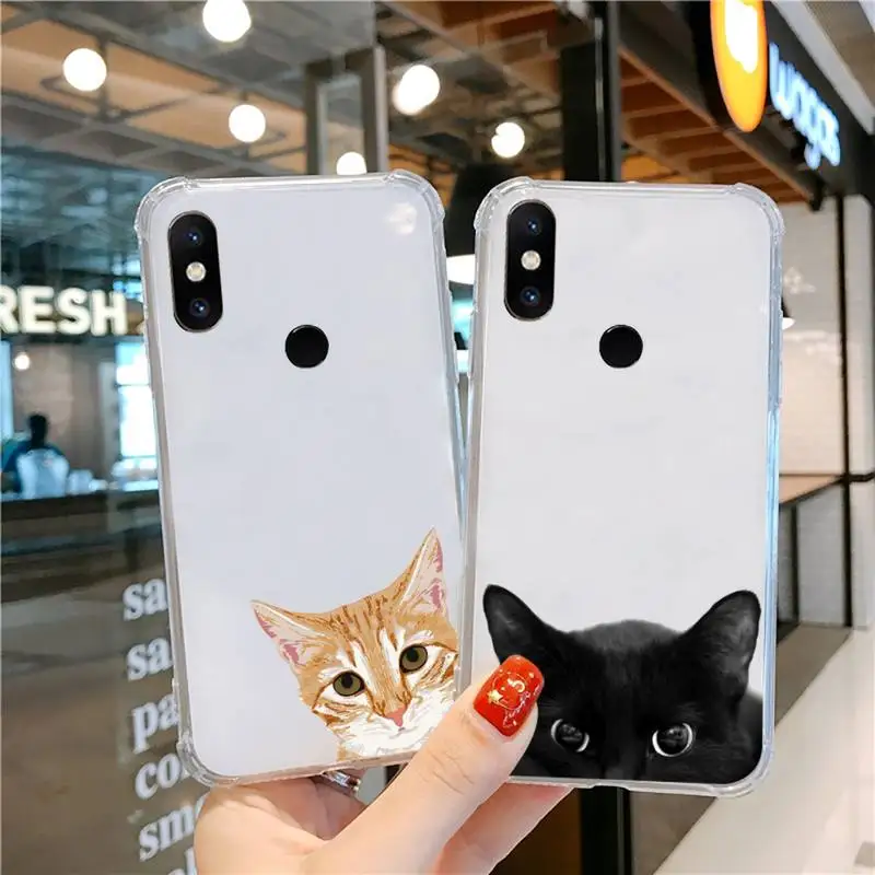 

Cat Phone Case Transparent For Xiaomi CC 9 11 MAX3 Mix3 MIX2 6X 8 5x 10S 11 10 X SE lite Pro