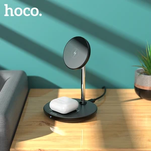 hoco 2in1 15w magnetic wireless charger holder for iphone 12 13 pro max 12 13 mini wireless charging desktop stand fast charging free global shipping