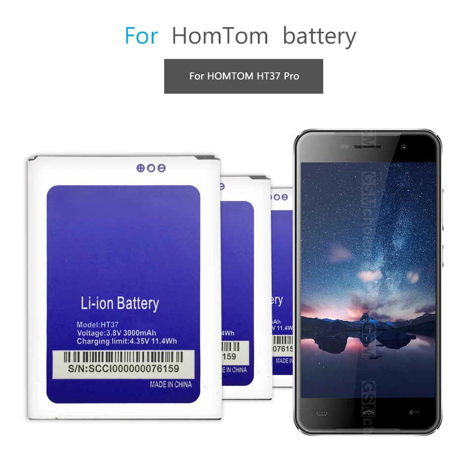 

Аккумулятор для Φ HT37 HT37 pro Homtom