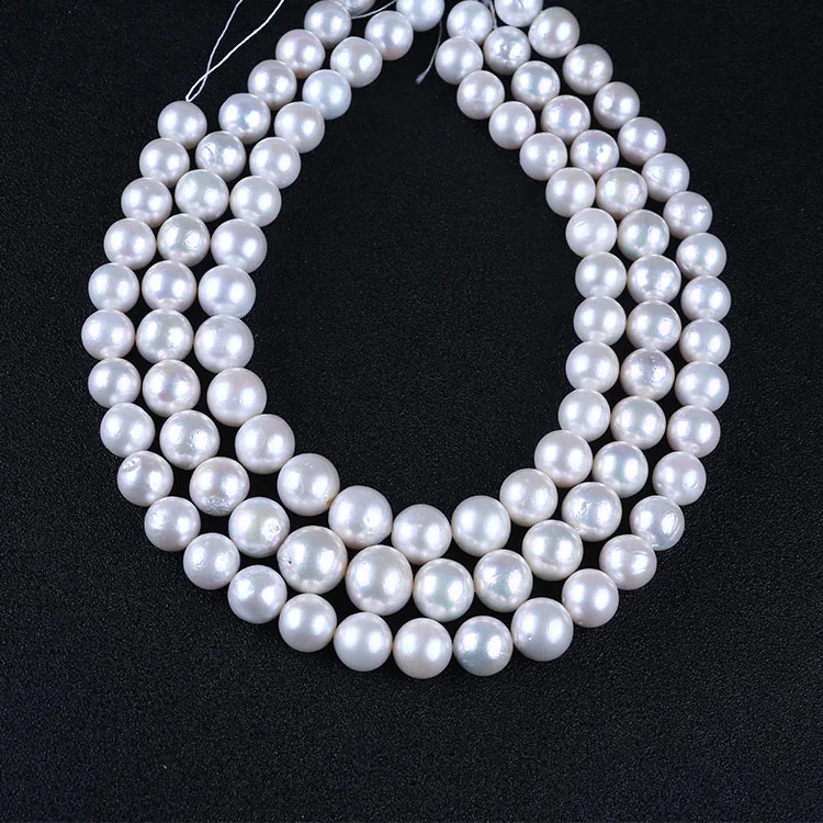 

Jewelry Making 12-15mm AA Round White Freshwater Pearl String