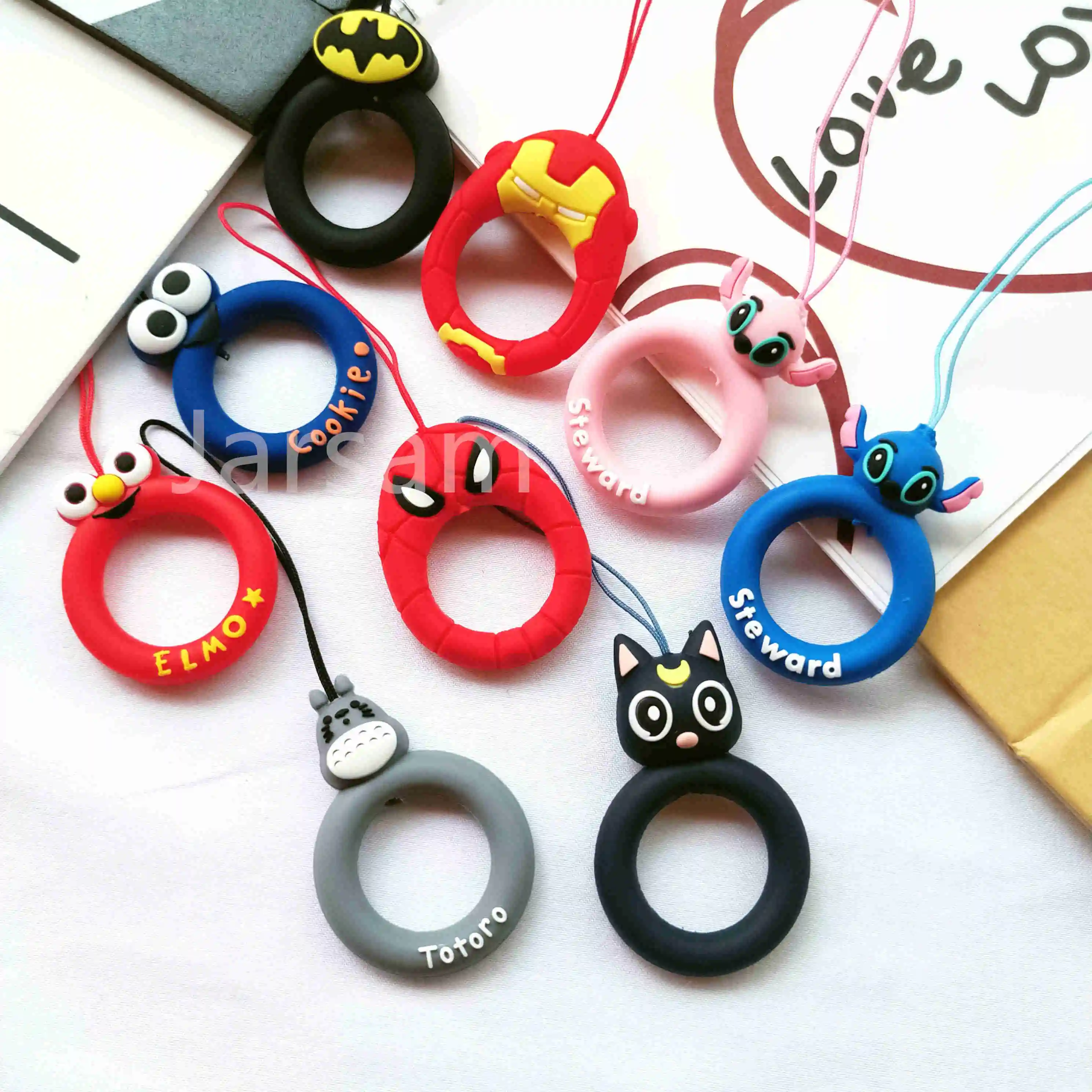 Оптовая продажа мобильный телефон милый мультфильм милое кольцо на палец