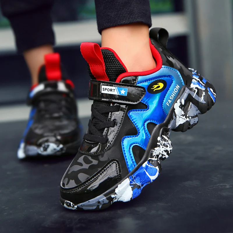 Детские Модные кожаные кроссовки водонепроницаемая Высококачественная