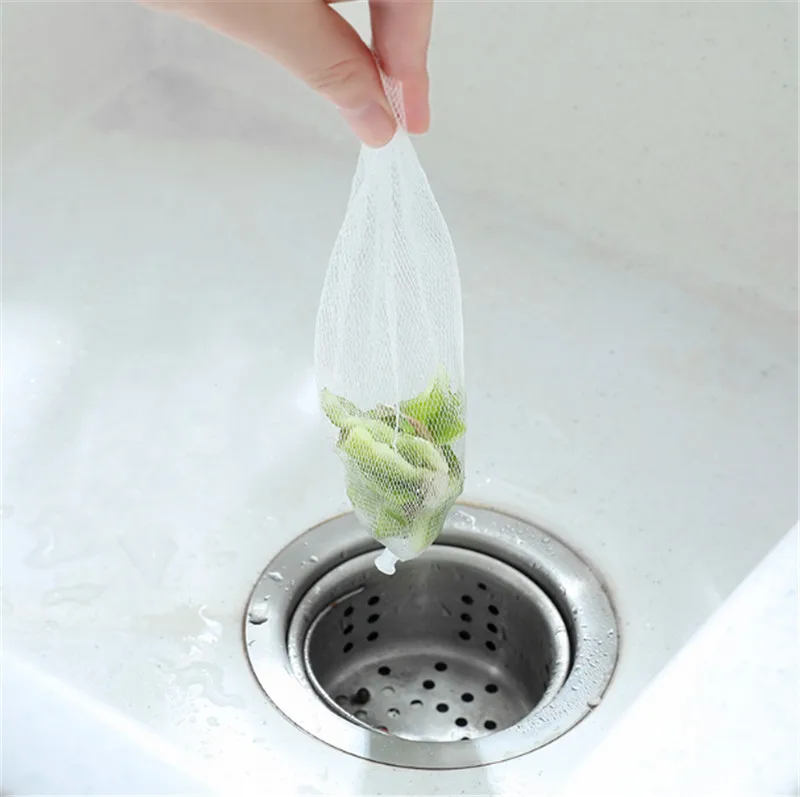 10 pcs Isolation Clogging Prevent Kitchen Bathroom Shower Drain Residue Collector Sink Strainer Filter Net Bag Disposable |