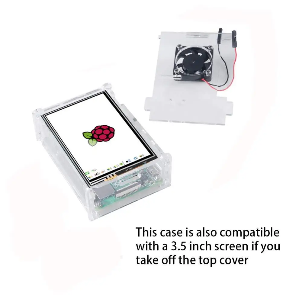 Чехол для Raspberry Pi 4 B с радиатором установки камеры + держатель вентилятор