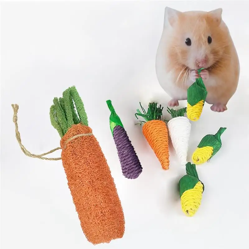 

3 Pcs/Set Small Animal Hamster Chew Toy Creative Straw Woven Rabbit Guinea Pig Tooth Cleaning Molar Toys Pet Hamster Supplies