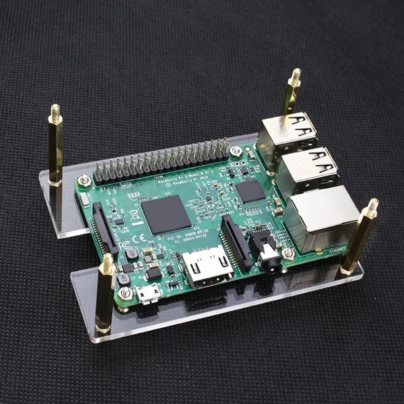

Raspberry Pi 4 B Case Clear Plate Acrylic Stackable Case for Raspberry Pi 4 / Pi 3 Model B+ Case with Fan Heatsink