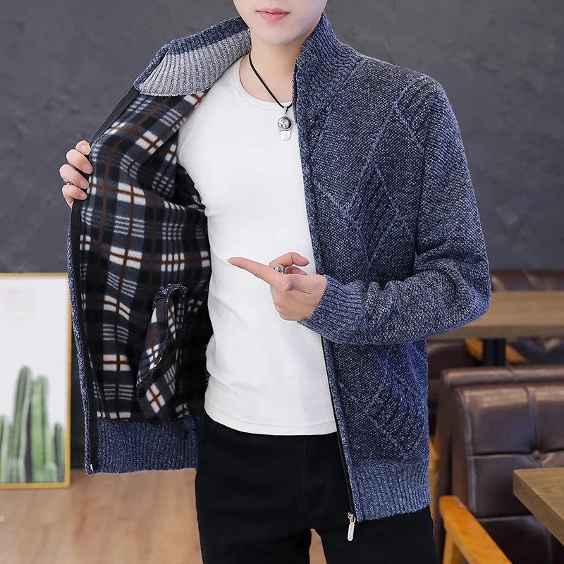 

Zipper Cardigan Sweater Men Fashion Korean Style Men Clothing Slim Mens Sweater Long Sleeve Knitted Cardigans Oversize 2020 New