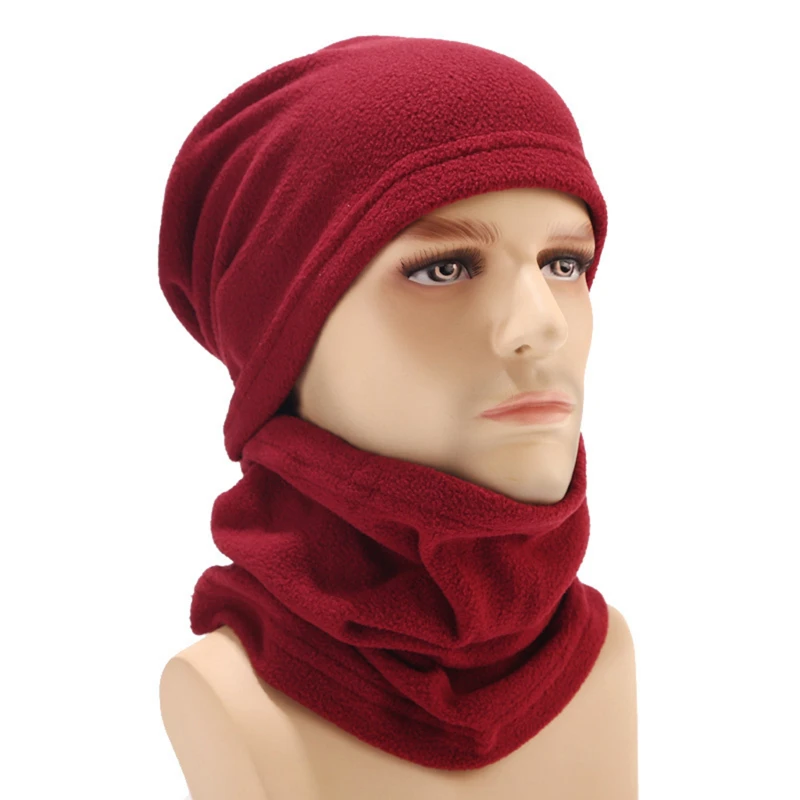 2021 New Autumn Winter Beanie Bonnet Men Women Soft Warm Fleece Hat Scarf Outdoor Sport Design Beanies Hiking Ski Cap | Спорт и