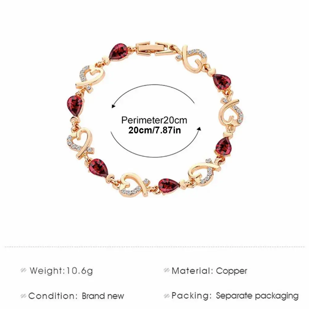 

New 4 Colors Beautiful Bracelet For Women Colorful Fashion Heart-Shaped Adjustable Bracelet Jewelry For Wife And Girl