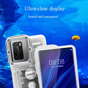 waterproof phone case for huawei p20 p30 p40 pro depth diving underwater swimming ip68 sealed cover tpu floating swim bag free global shipping
