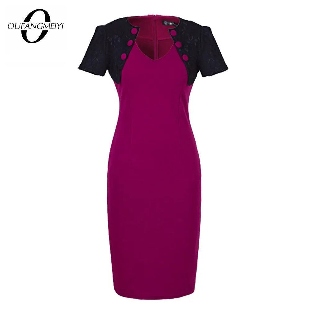 Женское лоскутное Элегантное повседневное короткое платье с коротким кружевным