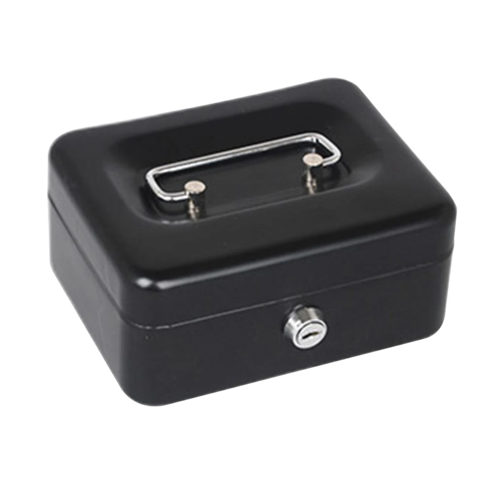 Portable Security Safe Stainless Steel Office With Keys Coin Small For Money Storage Check Cash Box Bills Desktop Locking