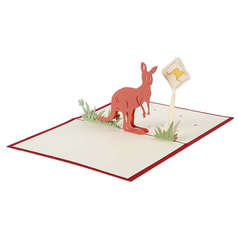 3D лазерная резка ручной работы мультфильм кенгуру Детские бумажные