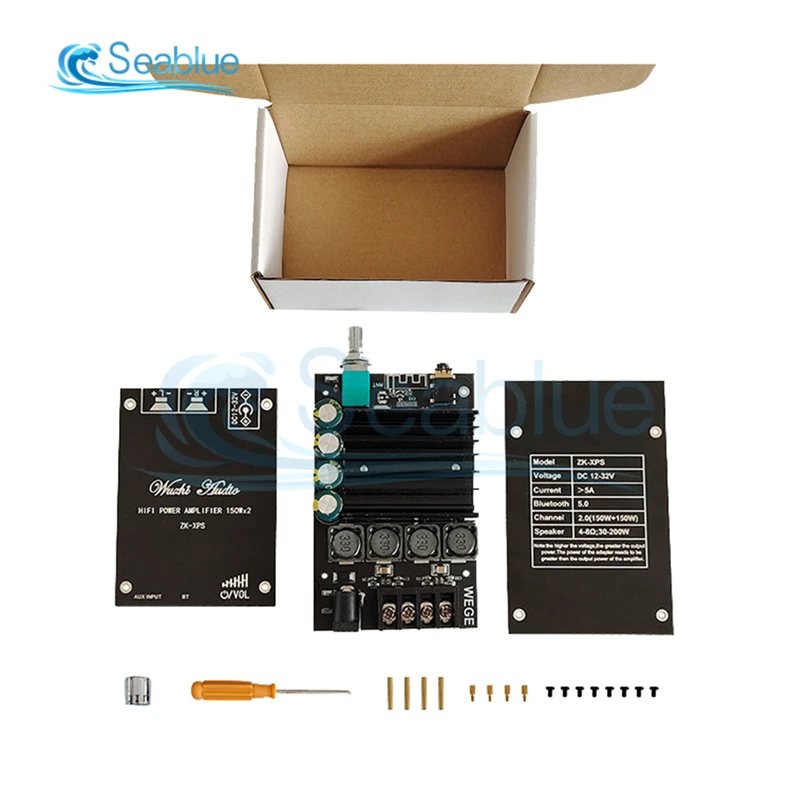 

ZK-XPS 150WX2 Audio power amplifier board module for Bluetooth 2.0 Dual Channel Stereo TDA7498E Super Power HIFII Sound Quality