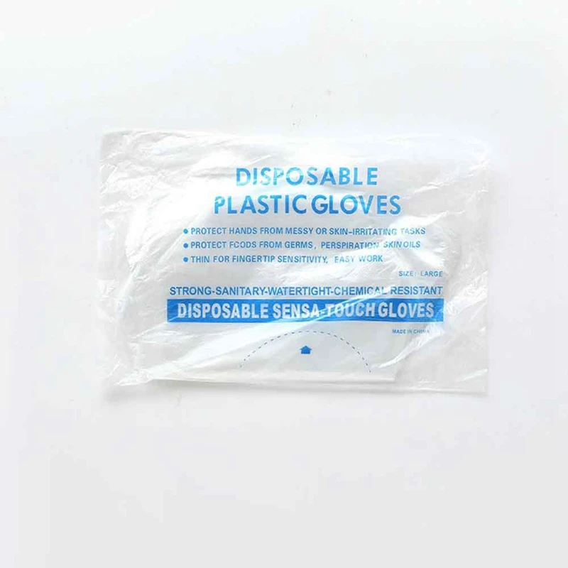 

100Pcs Plastic Clear Disposable Gloves for Industrial Restaurant Cleaning Gloves One-off Plastic Gloves