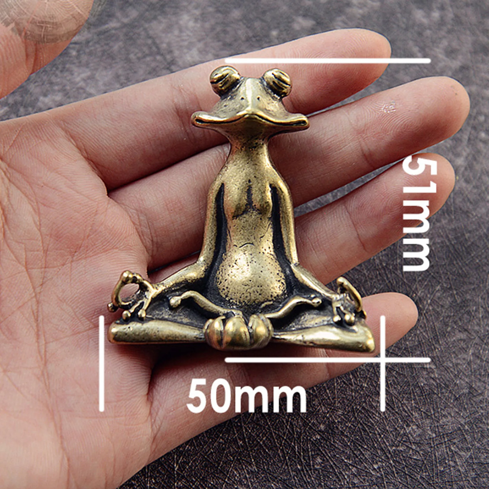 

NEW Retro Brass Meditate Zen Buddhism Frog Statue Small Ornament Copper Animal Sculpture Incense Burner For Home Desk Decoration