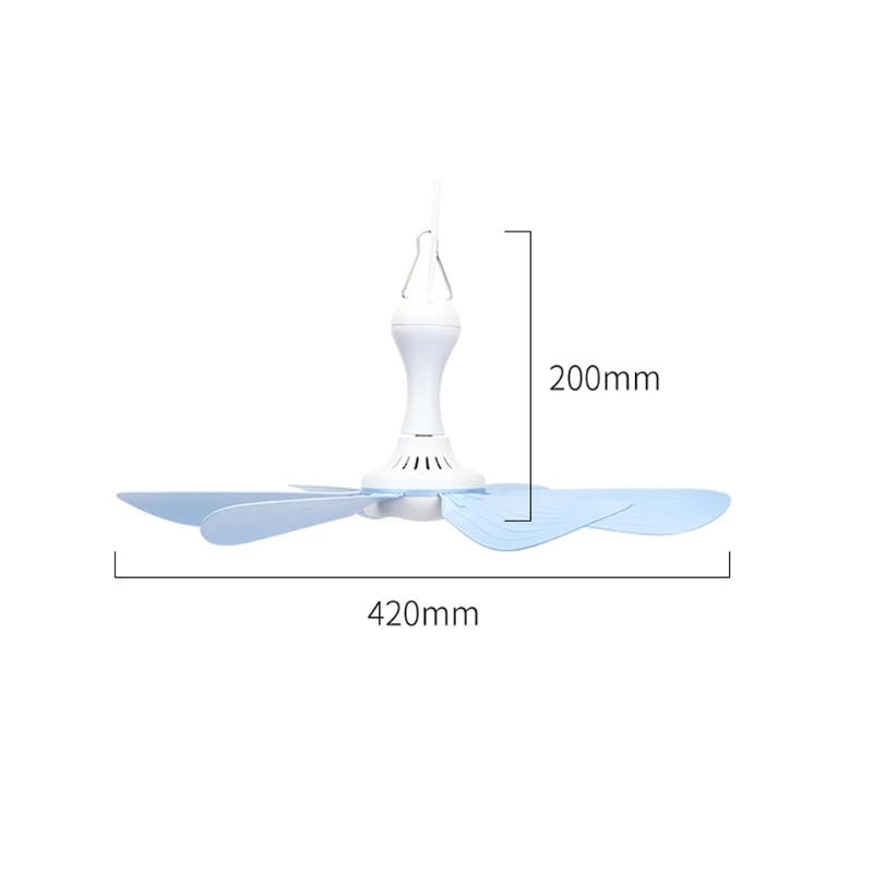 

AC 220V 16.5inch Silent Household Dormitory Bed Hanging Fan 20W 6 Leaves Ceiling Fan with 180cm Cable and ON OFF Switch