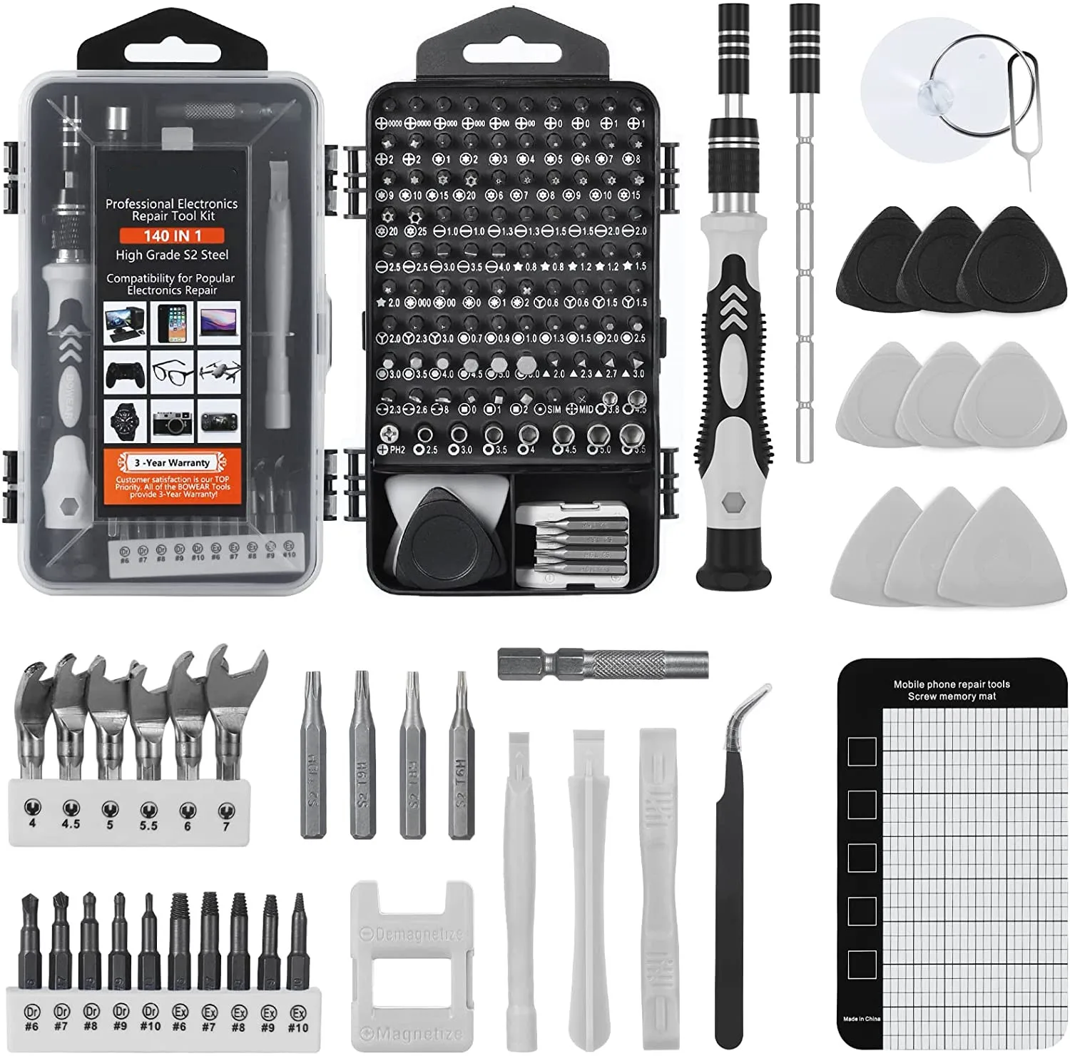 

140 in 1 Screwdriver Repair Kit with 118 High Grade S2 Steel Screwdriver Bits Tool for iPhone, Laptop, PS4, Watch, Camera, Xbox