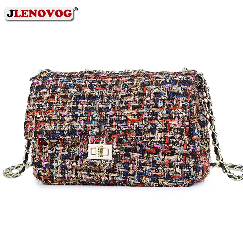 Женская шерстяная клетчатая сумка с двойным клапаном сумочка в клетку кошелек 2020