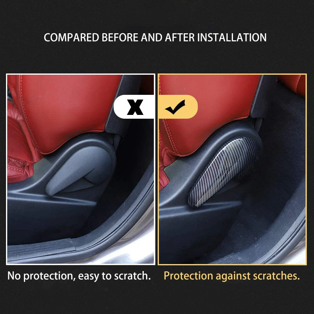 

for Dodge Challenger 2015-2020 Carbon Fiber Car Interior Seat Adjustment Handle Decoration Cover Trim Car Styling