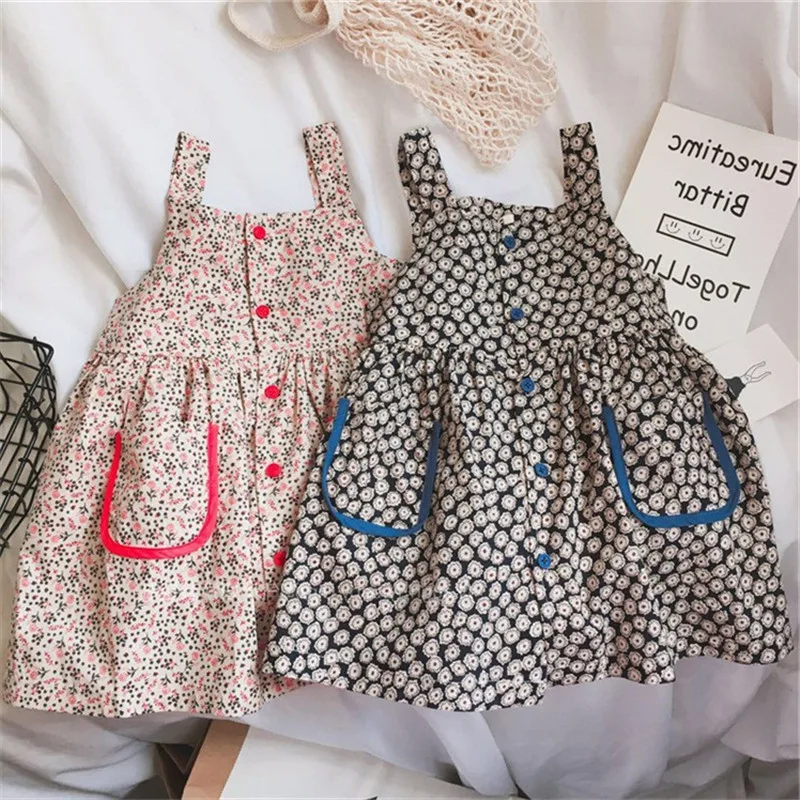 

New Arrival 2020 Summer Floral Girls Dresses Kids Cute Princess Dresses for Girls Sleeveless Baby Girls Camisole Dresses, #8454