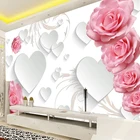 Пользовательские 3D Настенные обои, современные Розовые розы, фотообои, гостиная, спальня, домашний декор, искусство, обои