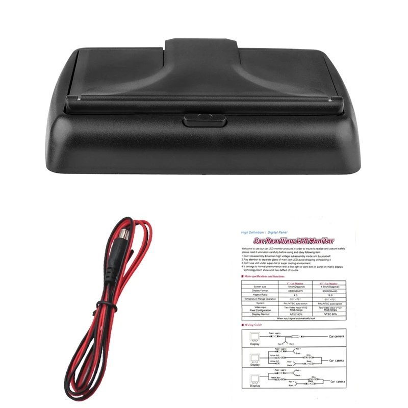 

4.3 Inch Car Foldable Monitor LCD Screen Dash Stand 12-24V Input Universal for Truck Auto for Backup Camera