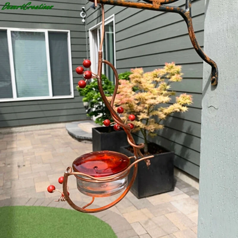 

Hummingbird Feeder Garden Courtyard Bird Feeder Courtyard Tree Hanging Red Berries Garden Decoration Outdoor Feed The Birds