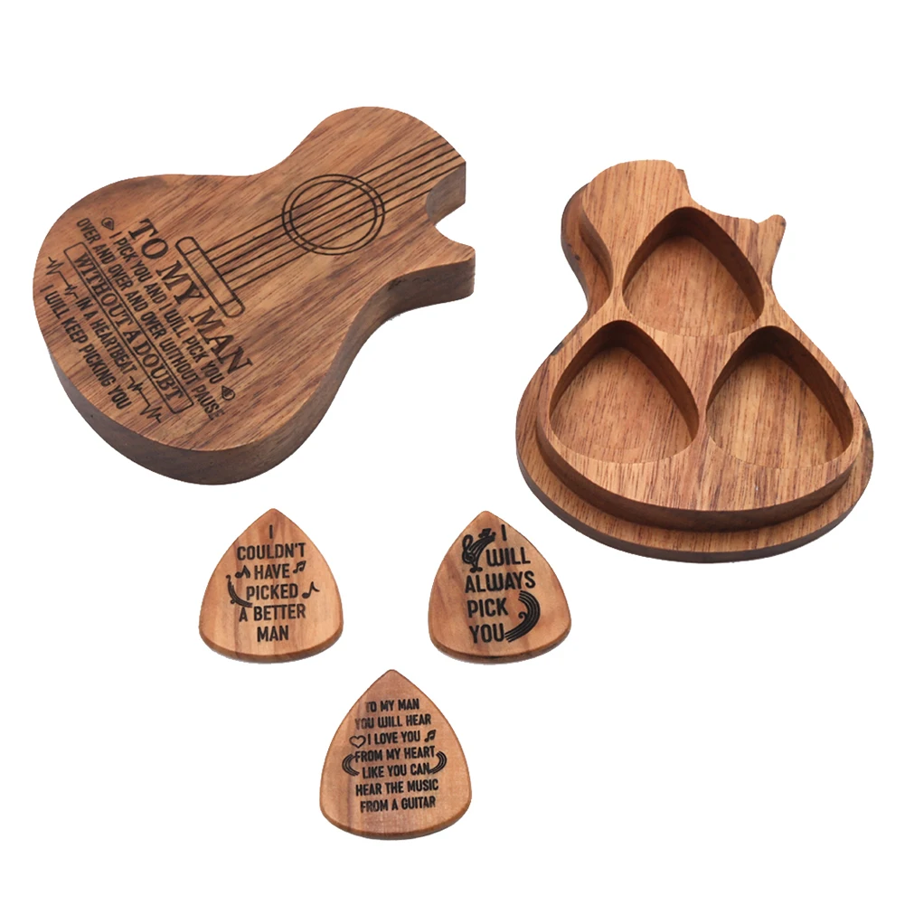 3 шт. деревянная гитара палочки акустическая бас-гитара медиатор Plectrum музыкальный инструмент гитара Запчасти и аксессуары с коробкой