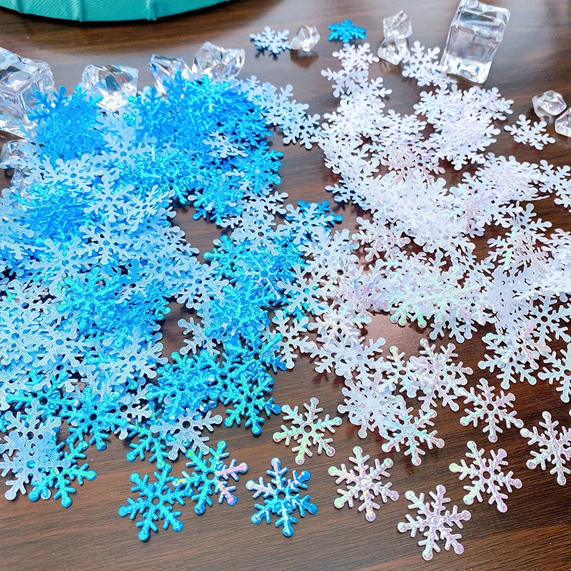 200/300Pcs Christmas Snowflakes Confetti Artificial Snow Xmas Tree Ornaments Decorations for Home Wedding Party Decor - купить по