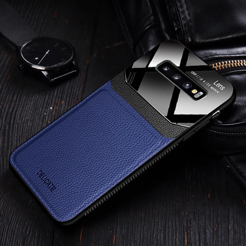 Защитный чехол для Samsung Galaxy Note 10 Plus e кожаный зеркальный стеклянный S10Plus S10e S10 +