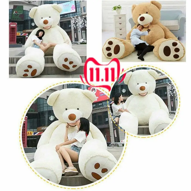 

78 Inch Lovely Giant Big Teddy Bear Plush Coat Plush Toy Doll Gift White Only Covered with Zipper Plush Toys