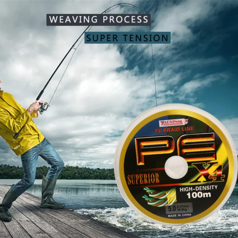 100 м ПЭ плетеная рыболовная леска 4 стойки сверхпрочная многонитевая для ловли